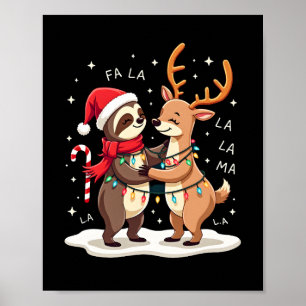 Affiche Fa La La Lama Illuminations Paresseux à Cheval sur
