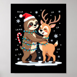 Affiche Fa La La Lama Illuminations Paresseux à Cheval sur