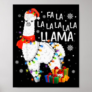 Affiche Fa La La Lama Noël Drôle Lama Amateur Cadeau de No