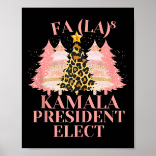 Affiche Fa La La Pink Noël Kamala Président Elect Hol