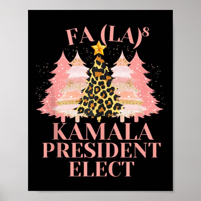 Affiche Fa La La Pink Noël Kamala Président Elect Hol (Devant)