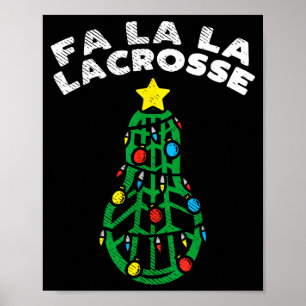 Affiche Fa La Lacrosse Drôle de Noël Lax Joueur Gardien de