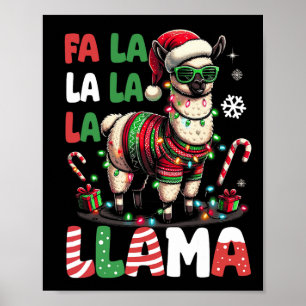 Affiche Fa La Llama Funny Llama Amoureux des animaux de No