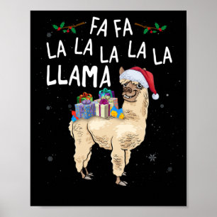 Affiche Fa La Llama Llama Noël avec boîte de Noël