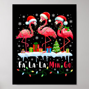 Affiche Fa La Mingo Flamant rose Noël Noël Noël Noël Tropi