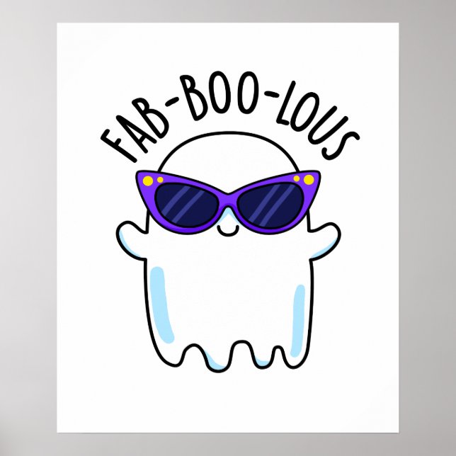 Affiche Fab-Boo-Lous Drôle Pun Fantôme (Devant)