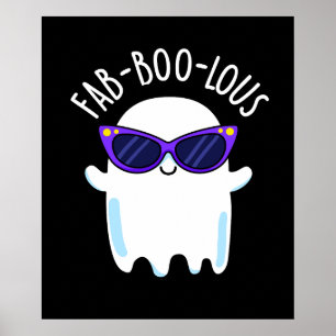 Affiche Fab-Boo-Lous Funny Ghost Pun Dark BG