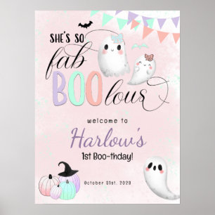 Affiche FabBOOlous Pastel Halloween Bienvenue à l'annivers