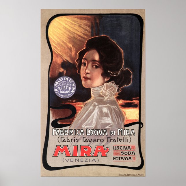 Affiche Fabbrica Lisciva Mira Soap Italie Lave-linge Déter (Devant)