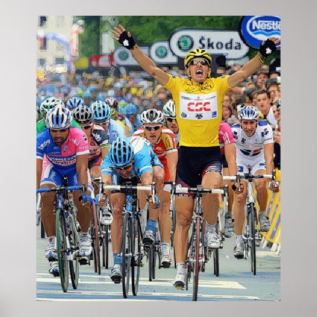 Affiche Fabian Cancellara Premier Héros de la 3ème étape d (Devant)