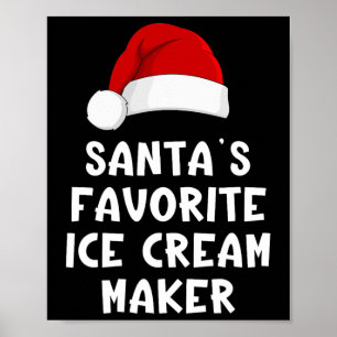 Affiche Fabricant de glace préféré du Père Noël de Noël Dr