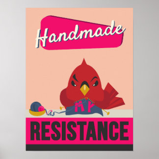 Affiche Fabriqué à la main est ma résistance - Style rétro