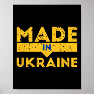 Affiche Fabriqué en Ukraine Cadeau ukrainien Symboles ukra