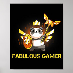 Affiche Fabrique Gamer Funny Panda Gamer jeu vidéo