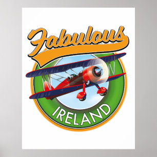 Affiche fabuleux patch de voyage en Irlande.