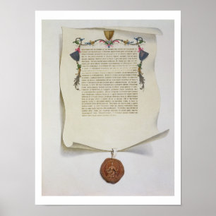 Affiche Fac-similez l'édition de la Magna Carta, les