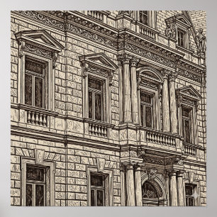 Affiche Façade Art Sgraffito