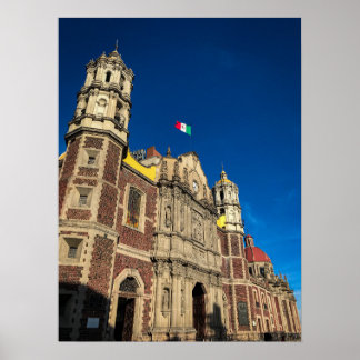 Affiche Façade d'église baroque, Mexico City