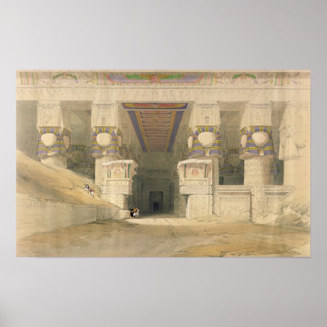 Affiche Façade du Temple de Hathor (Devant)
