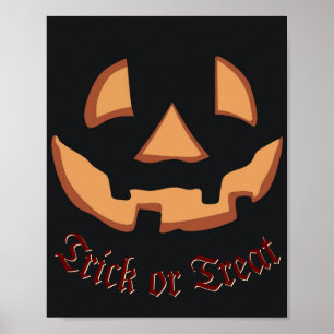Affiche Face citrouille pour Halloween