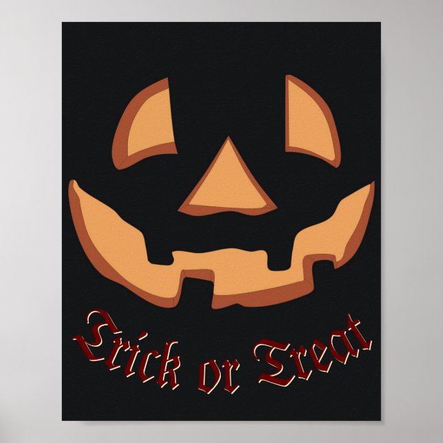 Affiche Face citrouille pour Halloween (Devant)
