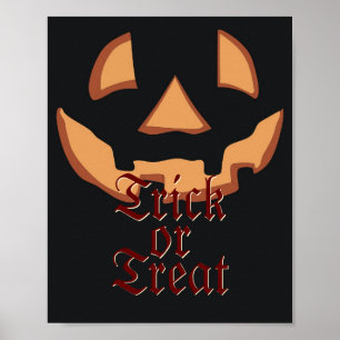 Affiche Face citrouille pour Halloween
