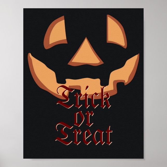 Affiche Face citrouille pour Halloween (Devant)