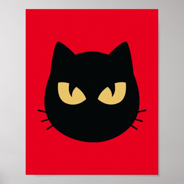 Affiche Face de chat noir (Devant)