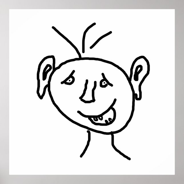 Affiche Face de dessin amusante (Devant)