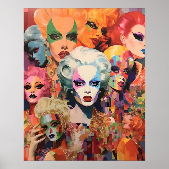 Affiche Face des femmes Abstraites (Devant)