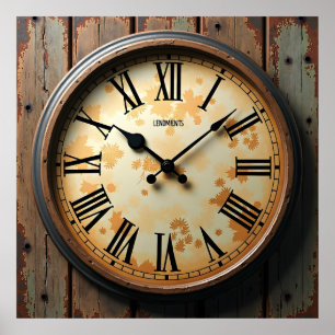 Affiche Face d'horloge rustique