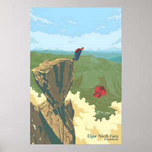 Affiche Face Nord de l'Eiger Grindelwald Suisse Voyage