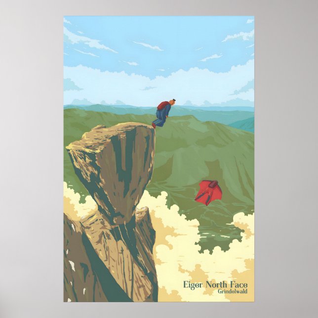 Affiche Face Nord de l'Eiger Grindelwald Suisse Voyage (Devant)