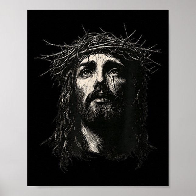 Affiche Face Of Jesus Christ Crown Of N Religious Christma (Devant)