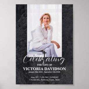 Affiche Facebook Funeral Faire-part Post Black Stone