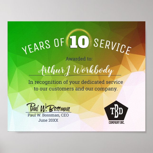 Affiche Facette moderne Prix universel anniversaire de l'e (Devant)