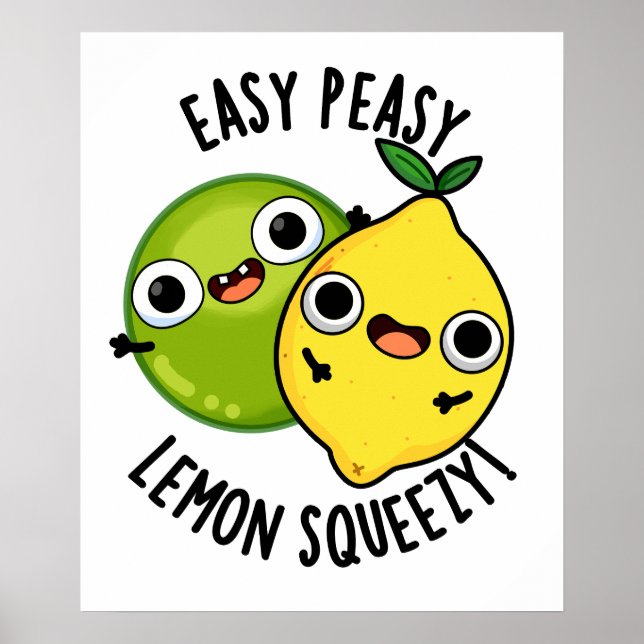 Affiche Facile Petit Citron Squeezy Pun de Fruit Drôle  (Devant)