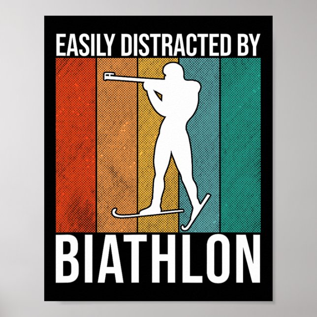 Affiche Facilement Distrait Par Le Biathlon - Ski Tirage B (Devant)