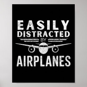 Affiche Facilement Distrait Par Les Avions Dans Funny Avia