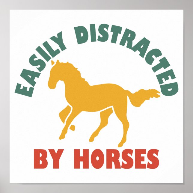 Affiche Facilement Distrait Par Les Chevaux (Devant)
