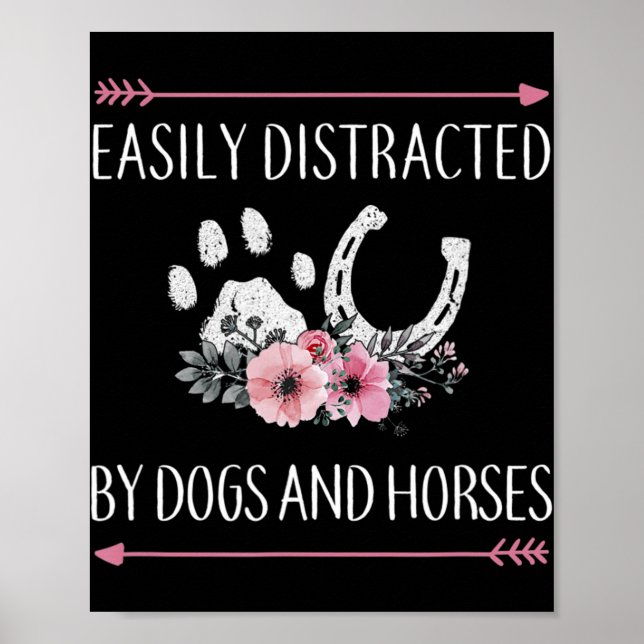 Affiche Facilement Distrait Par Les Chiens Et Les Chevaux (Devant)