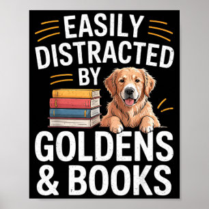 Affiche Facilement Distrait Par Les Goldens & Livres - Gol
