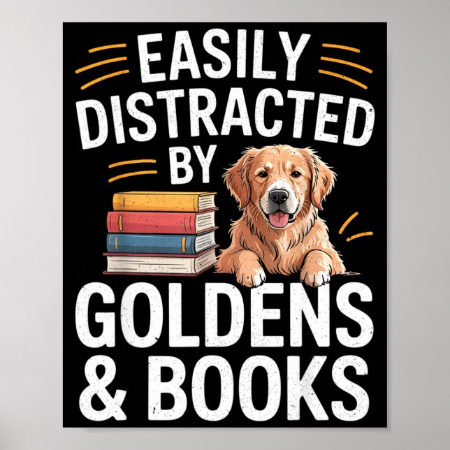 Affiche Facilement Distrait Par Les Goldens & Livres - Gol (Devant)