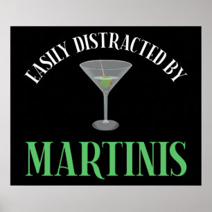 Affiche Facilement Distrait Par Les Martinis