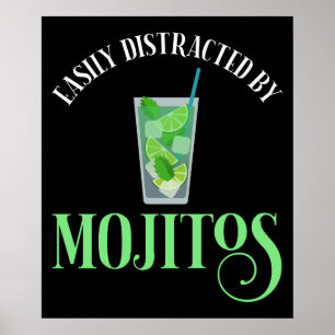 Affiche Facilement Distrait Par Les Mojitos