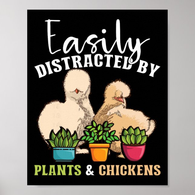 Affiche Facilement Distrait Par Les Plantes Et Les Poules  (Devant)