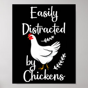 Affiche Facilement Distrait Par Les Poules Pour Les Amateu