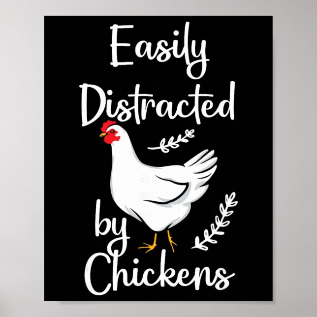 Affiche Facilement Distrait Par Les Poules Pour Les Amateu (Devant)