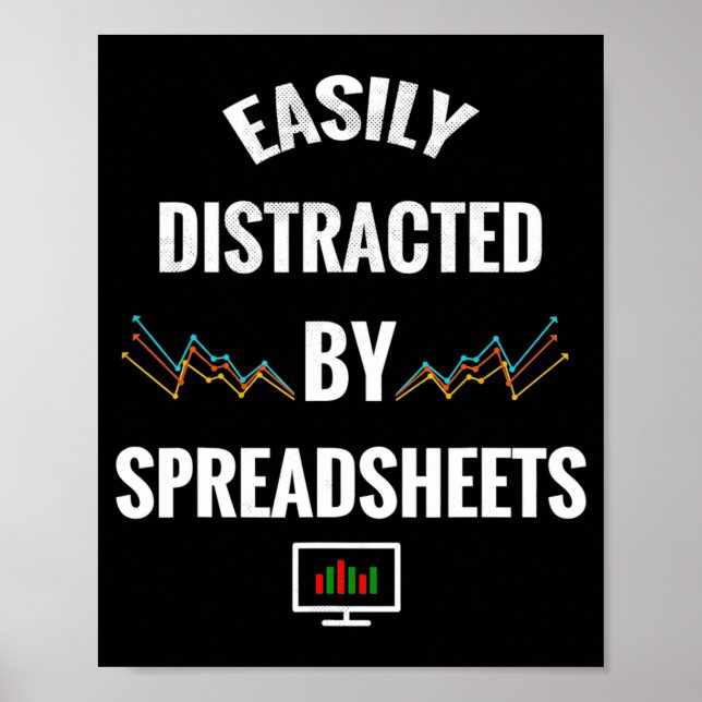 Affiche Facilement Distrait Par Les Tableurs Statistiques  (Devant)