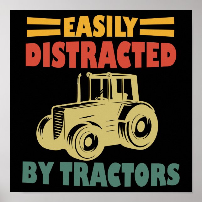 Affiche Facilement Distrait Par Les Tracteurs (Devant)